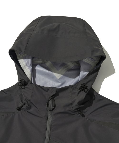 WOL029_3LAYER NUT HOOD SHELL JACKET_Charcoal
