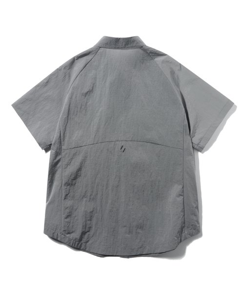 WCL012_LIGHT REFLECTION RIP STOP HALF SHIRTS_Silver