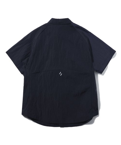 WCL013_LIGHT REFLECTION RIP STOP HALF SHIRTS_Navy