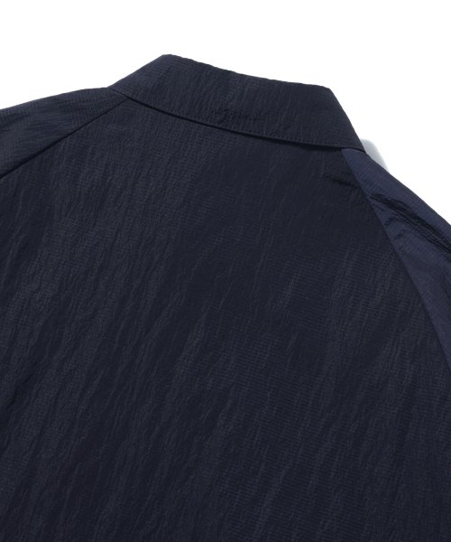WCL013_LIGHT REFLECTION RIP STOP HALF SHIRTS_Navy