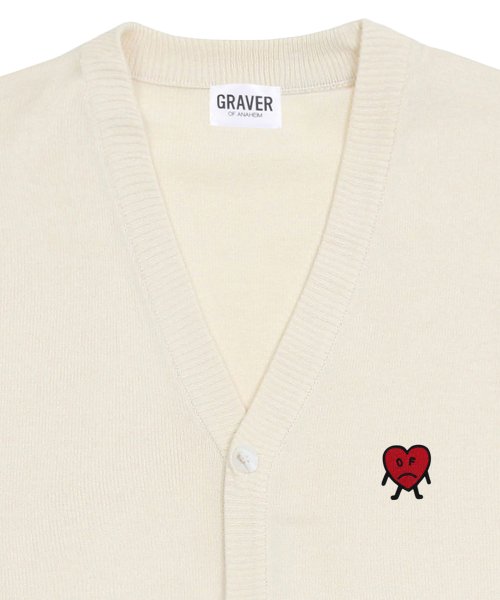 Трикотажный кардиган с вышивкой сердечка Unisex Cream
