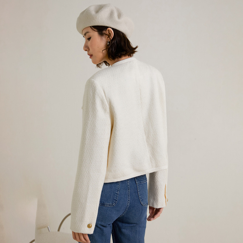 LS_Gold button celebrity jacket_IVORY