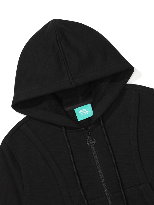 Укороченное худи на молнии W Line_Black