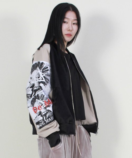 Вельветовая байкерская куртка в стиле стритвир Beige & Black