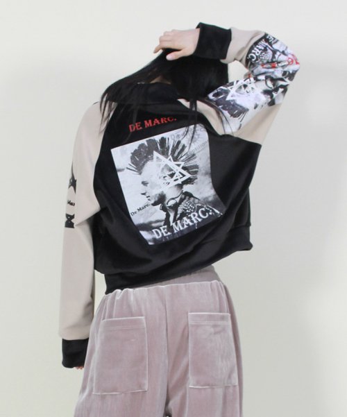 Вельветовая байкерская куртка в стиле стритвир Beige & Black