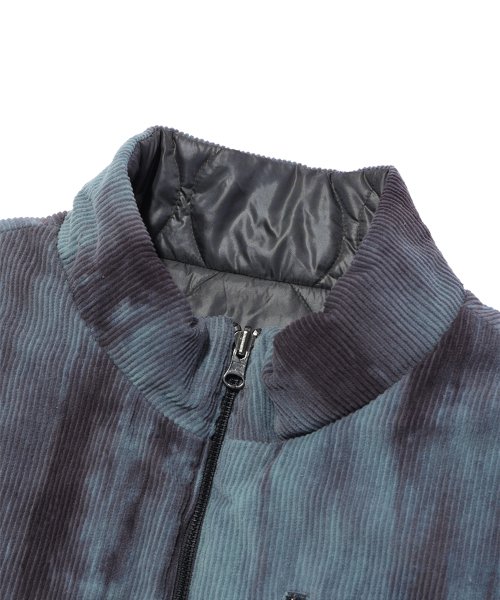 DYEING CORDUROY REVERSIBLE PADDING VEST CHARCOAL