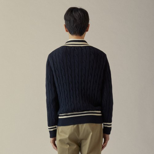 Пуловер Preppy с V-образным вырезом, Navy