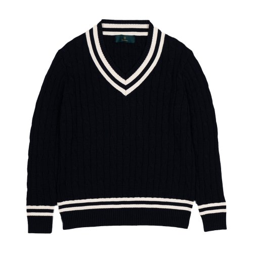 Пуловер Preppy с V-образным вырезом, Navy