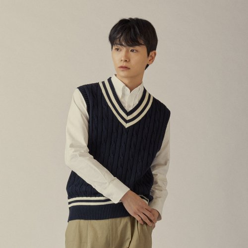 Жилетка Preppy с V-вырезом Navy