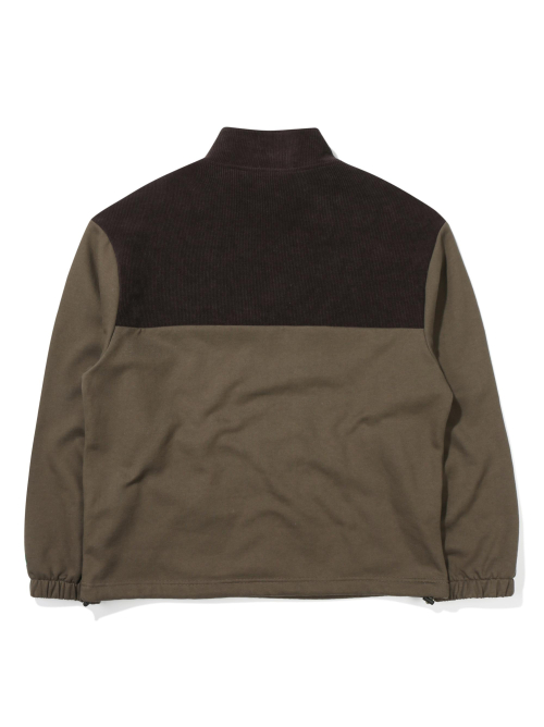 Вельветовый свитшот на молнии с начесом Khaki