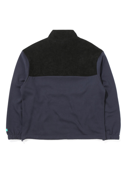 Свитшот на молнии с начесом Corduroy Slogan_Navy