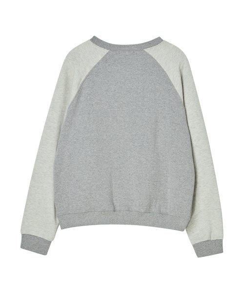 Color Block Raglan Sweatshirts (Melange Grey) Brushed Ver. [LIGHTGREY]