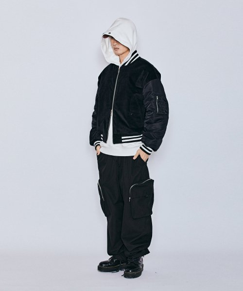MUDSTONE VELVET MA-1 JACKET J08- BLACK