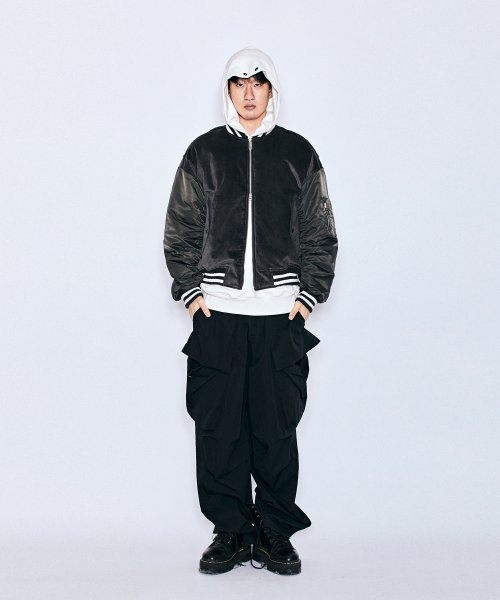 MUDSTONE VELVET MA-1 JACKET J08- DARK GREY