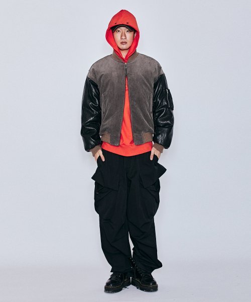 MUDSTONE CORDUROY MA-1 JACKET J07- GREY