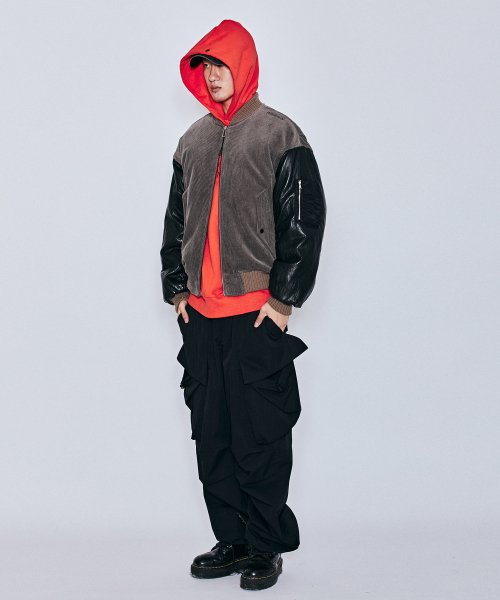 MUDSTONE CORDUROY MA-1 JACKET J07- GREY