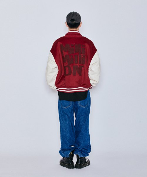 MUDSTONE WOOL VIRSITY JACKET J06-RED
