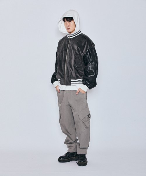 MUDSTONE VELVET BLOUSON J13- DARK GREY