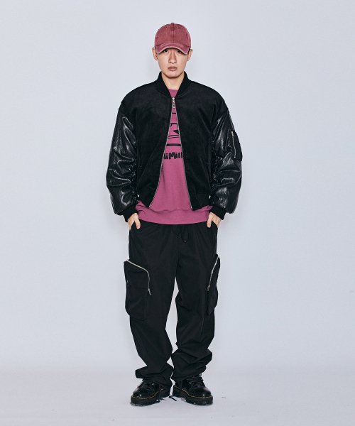 MUDSTONE CORDUROY MA-1 JACKET J07- BLACK