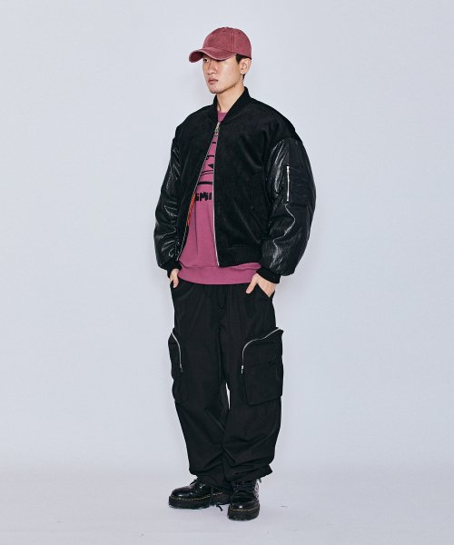 MUDSTONE CORDUROY MA-1 JACKET J07- BLACK