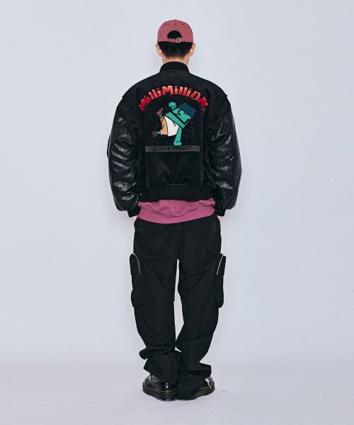 MUDSTONE CORDUROY MA-1 JACKET J07- BLACK