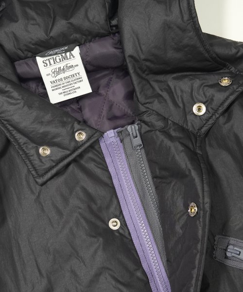 ZIPPER OVERSIZED FISHTAIL PARKA BLACK
