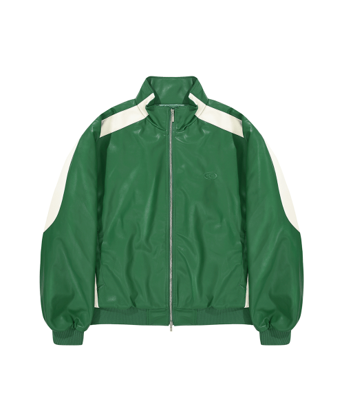 VEGAN LEATHER W.L.B.B JACKET-GREEN