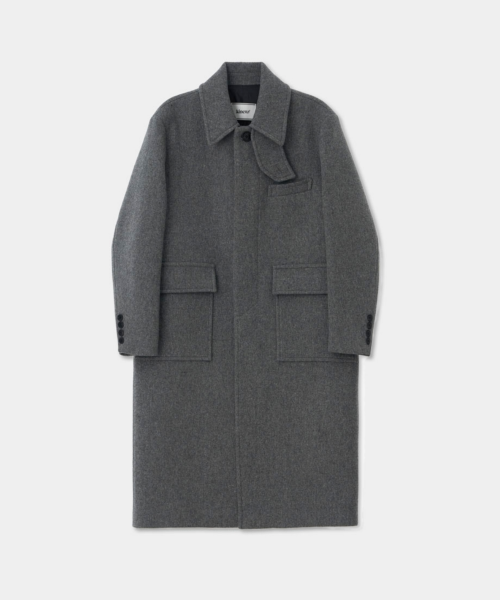 Пальто макинтош из шерстяного фетра_Mid Grey