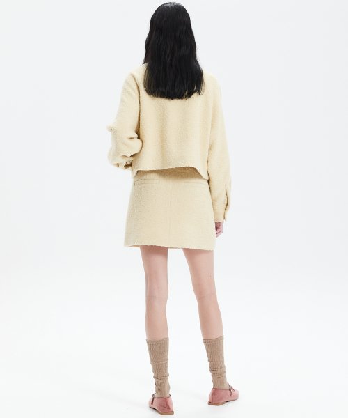 BOUCLE WOOL SHORT JACKET_YELLOW