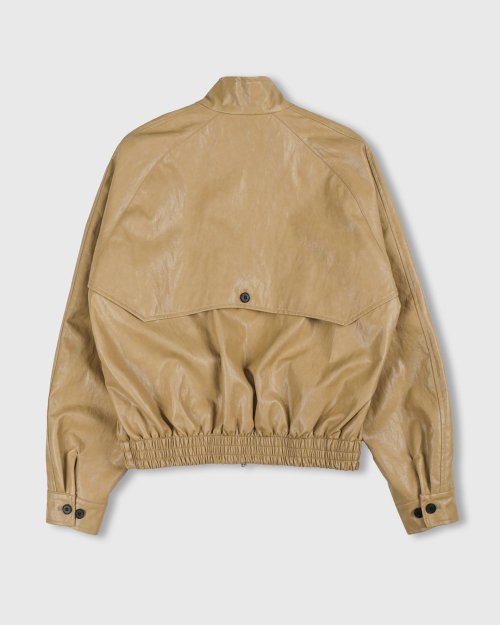 Кожаный харрингтон - Yellow Beige