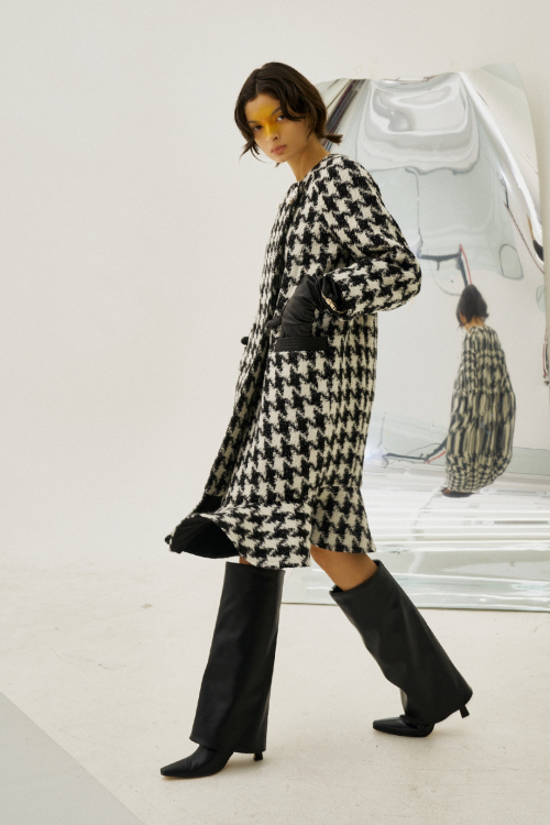 Houndtooth Mermaid Tail Coat- Dress