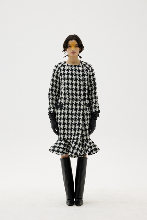 Houndtooth Mermaid Tail Coat- Dress