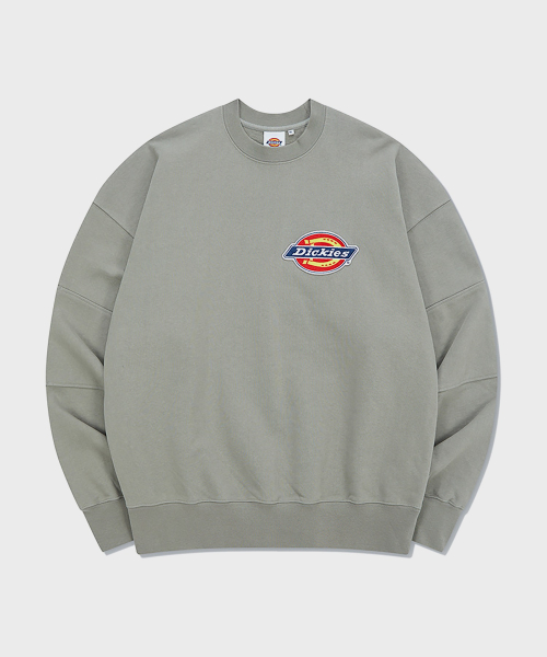 Свитшот с двойными локтями и культовым лого Grey