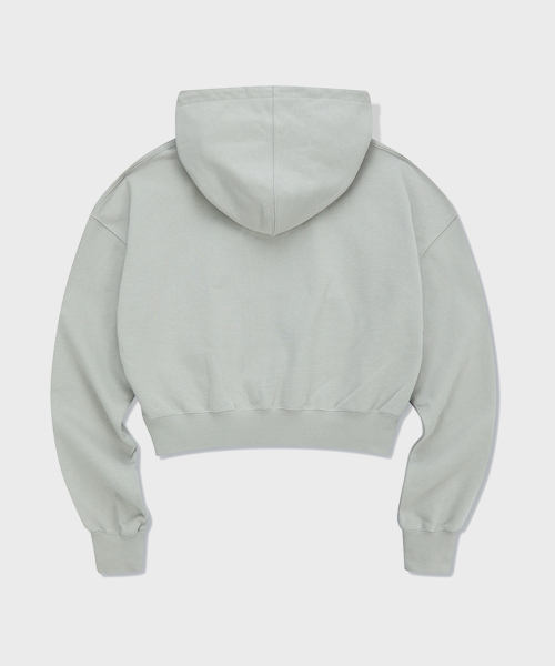 Укороченное худи с культовым лого Light Gray