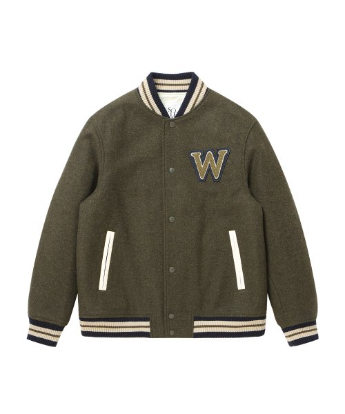 W нашивка бейсбольный жакет Khaki