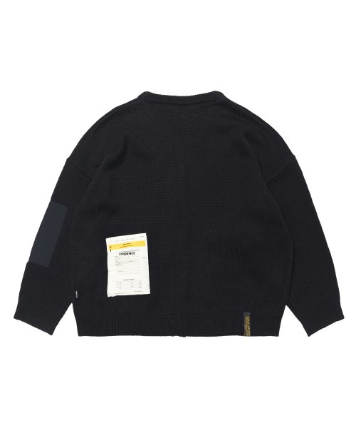 ZIPPER OVERSIZED CARDIGAN BLACK