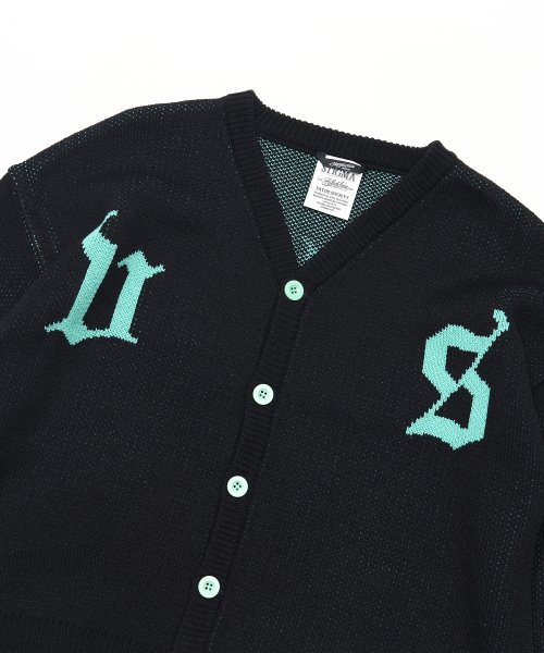 OLD LETTER OVERSIZED CARDIGAN BLACK