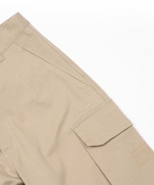 10s TWILL COTTON WIDE PARACHUTE PANTS BEIGE