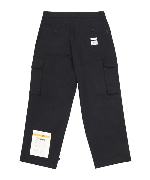 10s TWILL COTTON WIDE PARACHUTE PANTS BLACK