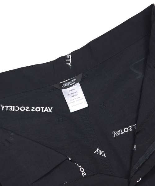 VATOS EMBROIDERY WIDE PARACHUTE PANTS BLACK