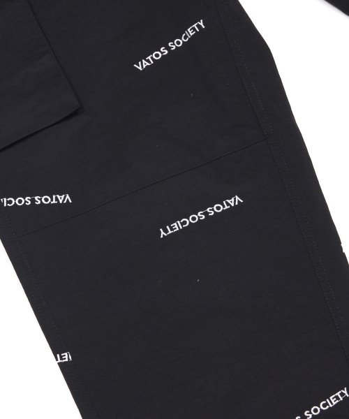 VATOS EMBROIDERY WIDE PARACHUTE PANTS BLACK