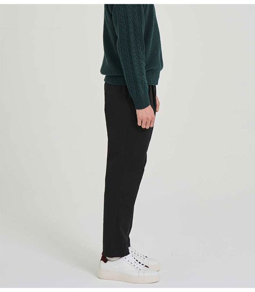Брюки чинос с защипами Tapered Fit (BLACK)