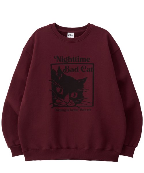 BAD CAT SWEATSHIRT_burgundy thumbnail 2