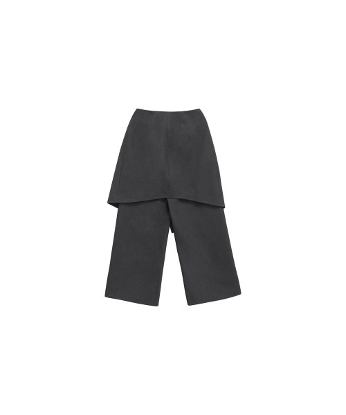 트리밍버드(TREEMINGBIRD) 2-way Folded Wrap Skirt-pants [ Dark Gray