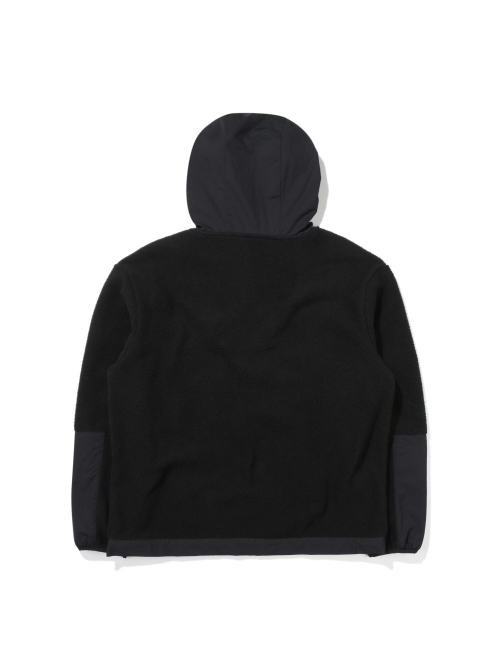 Флисовый анорак с тканевыми вставками Black