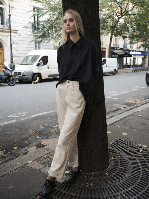 CORDUROY STRAIGHT PANTS_IVORY