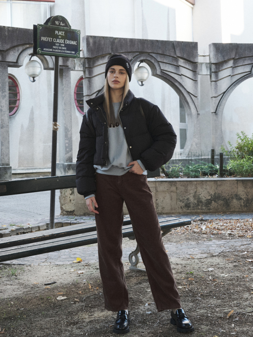 CORDUROY STRAIGHT PANTS_BROWN