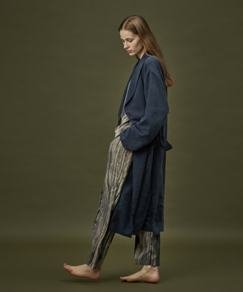 CLASSIC SUEDE LONG ROBE_navy (women)