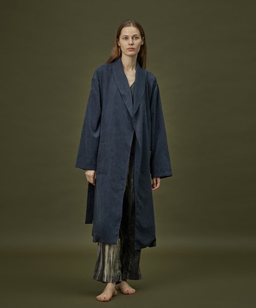 CLASSIC SUEDE LONG ROBE_navy (women)