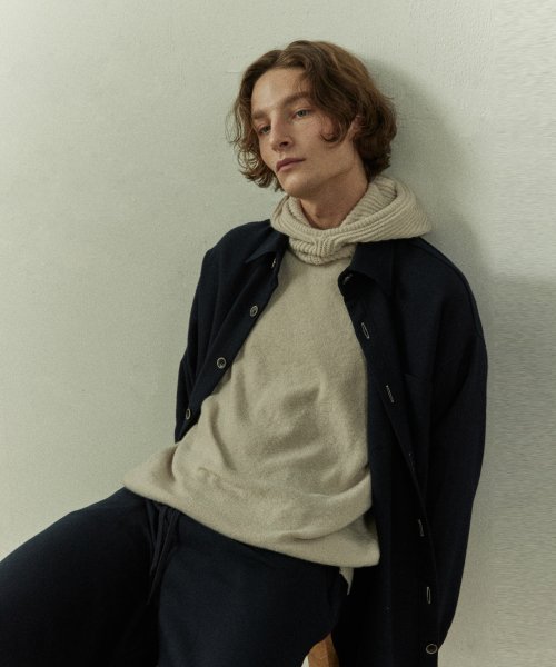 HOODIE KNIT_milktea (men)